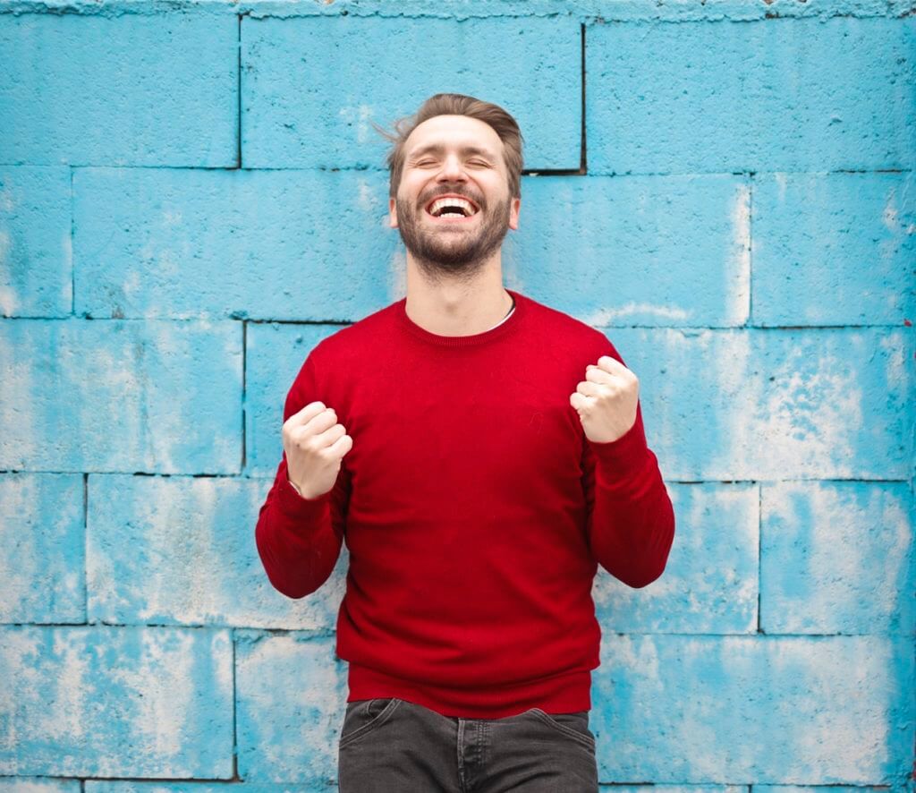 Excited man