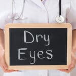 Dry Eyes written on chalkboard