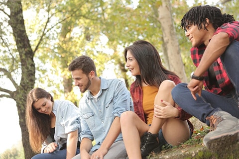 Group of Millenials in park