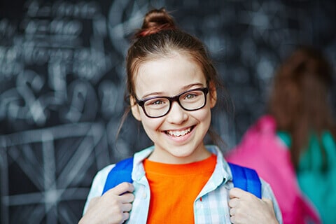 Young girl with glasses