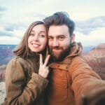 Couple Taking Selfie on Mountain