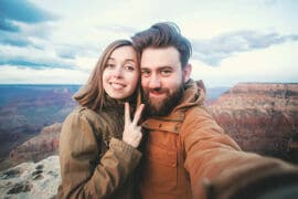 Couple Taking Selfie on Mountain