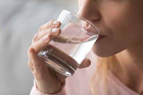 Woman drinking water