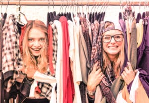 Two women at flea market 